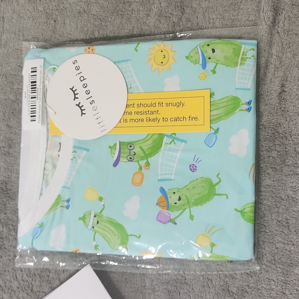 Little sleepies Pickle power 3t two piece pj NWT